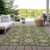 10' X 14' Olive Green Brown And Ivory Moroccan Washable Indoor Outdoor Area Rug