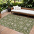 10' X 14' Olive Green Brown And Ivory Moroccan Washable Indoor Outdoor Area Rug