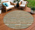 8' Orange Copper And Gray Round Striped Washable Indoor Outdoor Area Rug