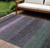 10' X 14' Purple And Olive Green Striped Washable Indoor Outdoor Area Rug