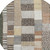 8' Brown Ivory And Gray Round Geometric Washable Indoor Outdoor Area Rug