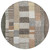 8' Brown Ivory And Gray Round Geometric Washable Indoor Outdoor Area Rug