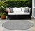 8' Round Gray Round Geometric Washable Non Skid Indoor Outdoor Area Rug