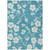 9' X 12' Turquoise Ivory And Gray Floral Washable Indoor Outdoor Area Rug