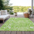10' X 14' Lime Green And Ivory Striped Washable Indoor Outdoor Area Rug Transitional Style - Lime Green, Ivory Color