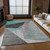10' X 14' Teal Blue Aqua And Charcoal Abstract Washable Indoor Outdoor Area Rug - Teal Blue, Aqua, Charcoal