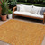 9' X 12' Orange Gray And Ivory Polka Dot Washable Indoor Outdoor Area Rug