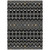 9' X 12' Black Ivory And Blue Geometric Washable Indoor Outdoor Area Rug