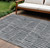 10' X 14' Charcoal And Gray Striped Washable Indoor Outdoor Area Rug