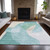 9' X 12' Pale Aqua And Beige Abstract Washable Indoor Outdoor Area Rug - Pale Aqua, Beige
