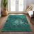 8' X 10' Teal Blue Aqua And Turquoise Abstract Washable Indoor Outdoor Area Rug