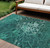 8' X 10' Teal Blue Aqua And Turquoise Abstract Washable Indoor Outdoor Area Rug