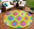 8' Lime Green Pink And Purple Round Southwestern Washable Indoor Outdoor Area Rug