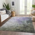 10' X 14' Lavender Olive Green And Silver Abstract Washable Indoor Outdoor Area Rug