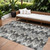 8' X 10' Gray Silver And Charcoal Abstract Washable Indoor Outdoor Area Rug - 608219132002