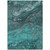 10' X 14' Teal Blue Aqua And Gray Abstract Washable Indoor Outdoor Area Rug Transitional Style - Teal Blue, Aqua, Gray Color