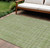 10' X 14' Green Ivory And Gray Striped Washable Indoor Outdoor Area Rug