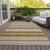 9' X 12' Chocolate Striped Washable Non Skid Indoor Outdoor Area Rug - Chocolate