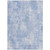 9' X 12' Sky Blue Denim Blue And Ivory Abstract Washable Indoor Outdoor Area Rug