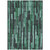 10' X 14' Sage Teal Blue And Emerald Striped Washable Indoor Outdoor Area Rug