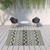 8' X 10' Blue and Beige Geometric Stain Resistant Indoor Outdoor Area Rug