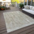 10' X 14' Beige And Ivory Striped Washable Indoor Outdoor Area Rug - 608219314866