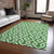 10' X 14' Emerald And Ivory Geometric Washable Indoor Outdoor Area Rug