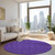 8' Round Purple Round Geometric Washable Non Skid Indoor Outdoor Area Rug