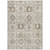 9' X 12' Linen And Ivory Floral Medallion Washable Indoor Outdoor Area Rug