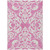 9' X 12' Blush And Ivory Damask Washable Indoor Outdoor Area Rug