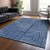 10' X 14' Navy Blue And Ivory Geometric Washable Indoor Outdoor Area Rug Transitional Style - Navy Blue, Ivory Color