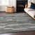 8' X 10' Gray And Ivory Striped Washable Indoor Outdoor Area Rug Transitional Style - Gray, Ivory Color