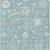 8' X 10' Pale Aqua Ivory And Gray Floral Washable Indoor Outdoor Area Rug