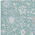 8' X 10' Pale Aqua Ivory And Gray Floral Washable Indoor Outdoor Area Rug