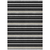 9' X 12' Black Ivory And Gray Striped Washable Indoor Outdoor Area Rug