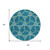 8' Teal Blue And Beige Round Geometric Washable Indoor Outdoor Area Rug