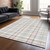 8' X 10' Pink And Gray Plaid Washable Indoor Outdoor Area Rug