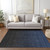 8' X 10' Navy Blue And Charcoal Abstract Washable Indoor Outdoor Area Rug
