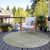 8' Beige Tan And Taupe Round Abstract Washable Indoor Outdoor Area Rug