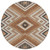 8' Copper Brown And Beige Round Tribal Washable Indoor Outdoor Area Rug