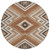 8' Copper Brown And Beige Round Tribal Washable Indoor Outdoor Area Rug