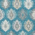 9' X 12' Teal Blue Ivory And Gray Southwestern Washable Indoor Outdoor Area Rug