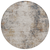 8' Ivory Blue And Copper Round Abstract Washable Indoor Outdoor Area Rug