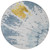 8' Denim Blue And Sky Blue Round Abstract Washable Indoor Outdoor Area Rug Transitional Style - Denim Blue, Sky Blue Color