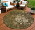8' Chocolate And Gray Round Abstract Washable Indoor Outdoor Area Rug