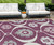 10' X 14' Eggplant Ivory And Gray Medallion Washable Indoor Outdoor Area Rug