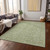 8' X 10' Green Blue And Ivory Floral Washable Indoor Outdoor Area Rug