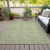 8' X 10' Green Blue And Ivory Floral Washable Indoor Outdoor Area Rug