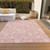 9' X 12' Pink Ivory And Blush Floral Washable Indoor Outdoor Area Rug