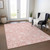 9' X 12' Pink Ivory And Blush Floral Washable Indoor Outdoor Area Rug